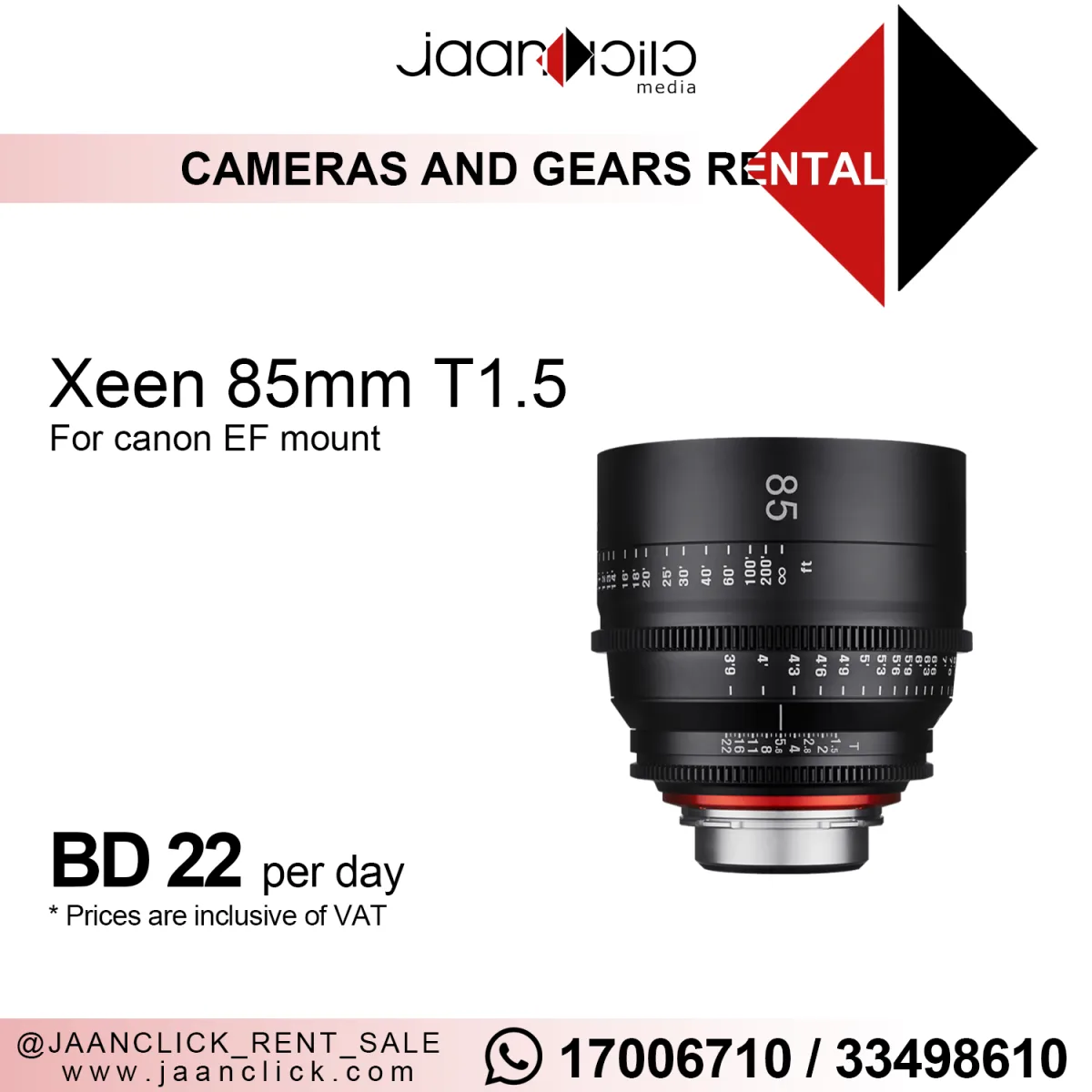 Xeen 85mm T1.5