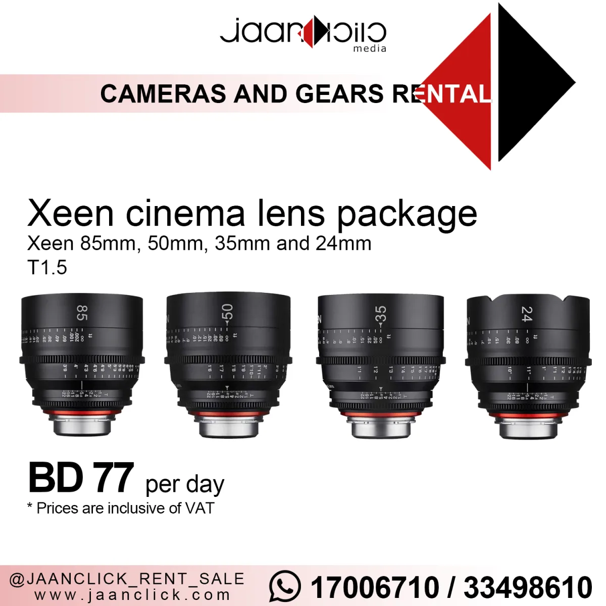 Xeen Cinema Lens Package